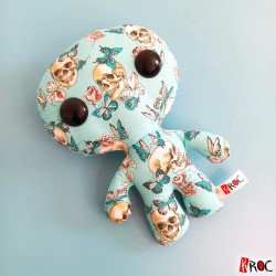 peluche poupée kalice kroc crâne fleur bleu