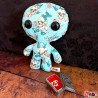 peluche poupée kalice kroc crâne fleur bleu